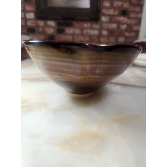 Bill Campbell Handcrafted Signed Ceramic Bowl Studio Art Brown Glazed Bowl - Picture 14 of 16